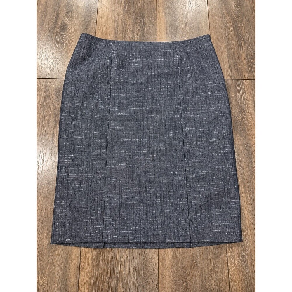 Nine West Suit Womens 8 Charcoal Gray Textured Pencil Skirt Lined Office Work